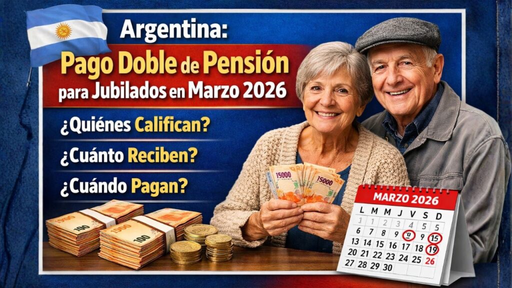 Argentina: Pago Doble de Pensión para Jubilados en Marzo 2026 — Quiénes Califican, Cuánto Reciben y Cuándo Pagan
