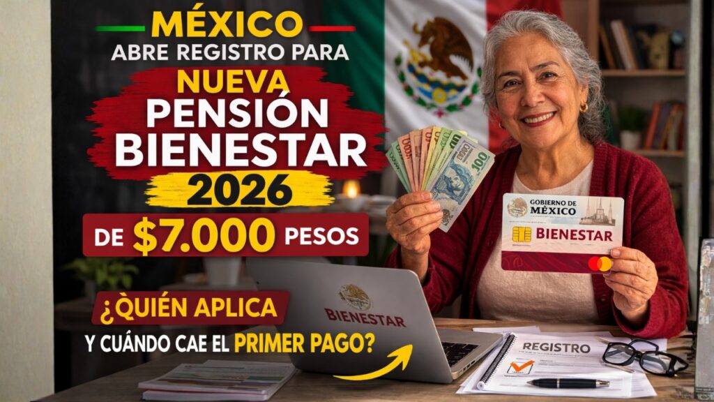 México abre registro para nueva Pensión Bienestar 2026 de $7.000 pesos: Quién aplica y cuándo cae el primer pago