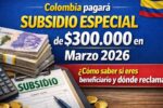 Colombia pagará subsidio especial de $300.000 en Marzo 2026: Cómo saber si eres beneficiario y dónde reclamar